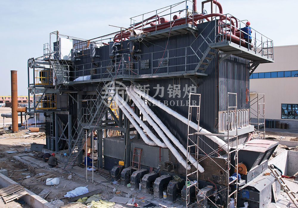 PP电子模拟器生物质锅炉——红盛建材施工现场